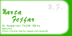 marta fejfar business card